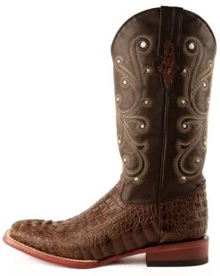 Ferrini Men's Caiman Croc Print Western Boots - Broad Square Toe -Western Chic Shop 036G45 7059 P3