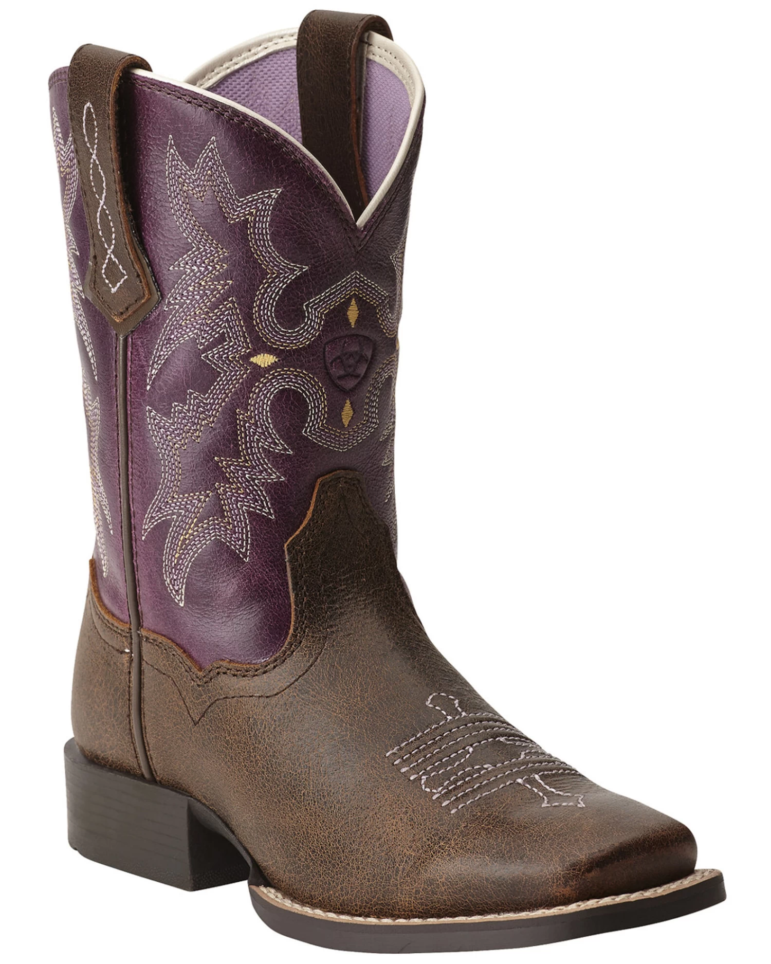 Ariat Girls' Tombstone Western Boots - Broad Square Toe 1 Ariat Girls' Tombstone Western Boots - Broad Square Toe