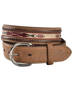 Tony Lama Men's Woven Leather Lace Belt