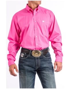 Cinch Men's Solid Long Sleeve Button-Down Western Shirt