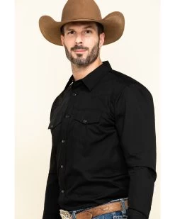 Gibson Men's Basic Solid Long Sleeve Pearl Snap Western Shirt -Western Chic Shop 2000211596 001 P3