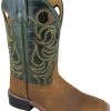 Smoky Mountain Boys' Green Jesse Western Boots - Square Toe 