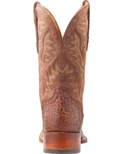 El Dorado Men's Handmade Caiman Back Brass Stockman Boots - Broad Square Toe -Western Chic Shop 2000221949 221 BK