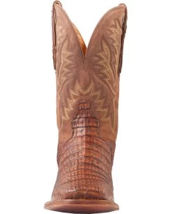 El Dorado Men's Handmade Caiman Back Brass Stockman Boots - Broad Square Toe -Western Chic Shop 2000221949 221 FT
