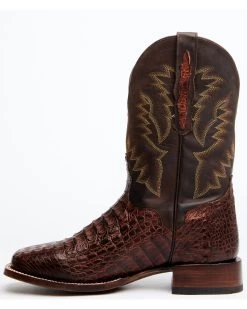 El Dorado Men's Handmade Caiman Back Brass Stockman Boots - Broad Square Toe -Western Chic Shop 2000221949 221 P3