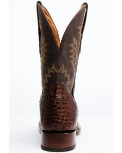 El Dorado Men's Handmade Caiman Back Brass Stockman Boots - Broad Square Toe -Western Chic Shop 2000221949 221 P5