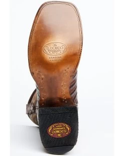 El Dorado Men's Handmade Caiman Back Brass Stockman Boots - Broad Square Toe -Western Chic Shop 2000221949 221 P7