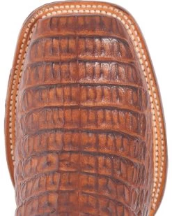 El Dorado Men's Handmade Caiman Back Brass Stockman Boots - Broad Square Toe -Western Chic Shop 2000221949 221 TP