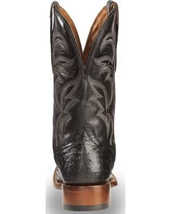 El Dorado Men's Handmade Full Quill Ostrich Stockman Boots - Broad Square Toe -Western Chic Shop 2000221951 001 BK