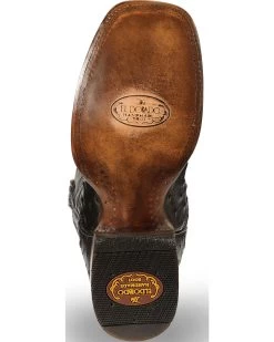 El Dorado Men's Handmade Full Quill Ostrich Stockman Boots - Broad Square Toe -Western Chic Shop 2000221951 001 BM