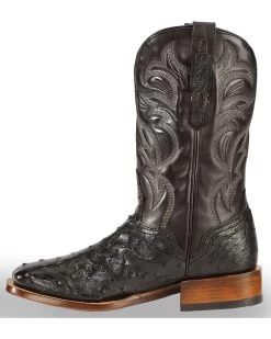 El Dorado Men's Handmade Full Quill Ostrich Stockman Boots - Broad Square Toe -Western Chic Shop 2000221951 001 LT