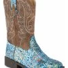 Roper Girls' Glitter Southwestern Western Boots - Square Toe
