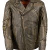Milwaukee Leather Men's Triple Stitch Extra Long Biker Jacket 