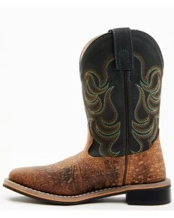 Smoky Mountain Boys' Jesse Bison Leather Print Boot - Square Toe -Western Chic Shop 2000236238 200 P3