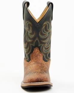 Smoky Mountain Boys' Jesse Bison Leather Print Boot - Square Toe -Western Chic Shop 2000236238 200 P4