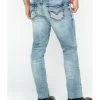 Moonshine Spirit Men's Sutton Light Wash Slim Straight Jeans 