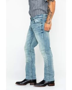 Moonshine Spirit Men's Sutton Light Wash Slim Straight Jeans  -Western Chic Shop 2000239735 402 P3
