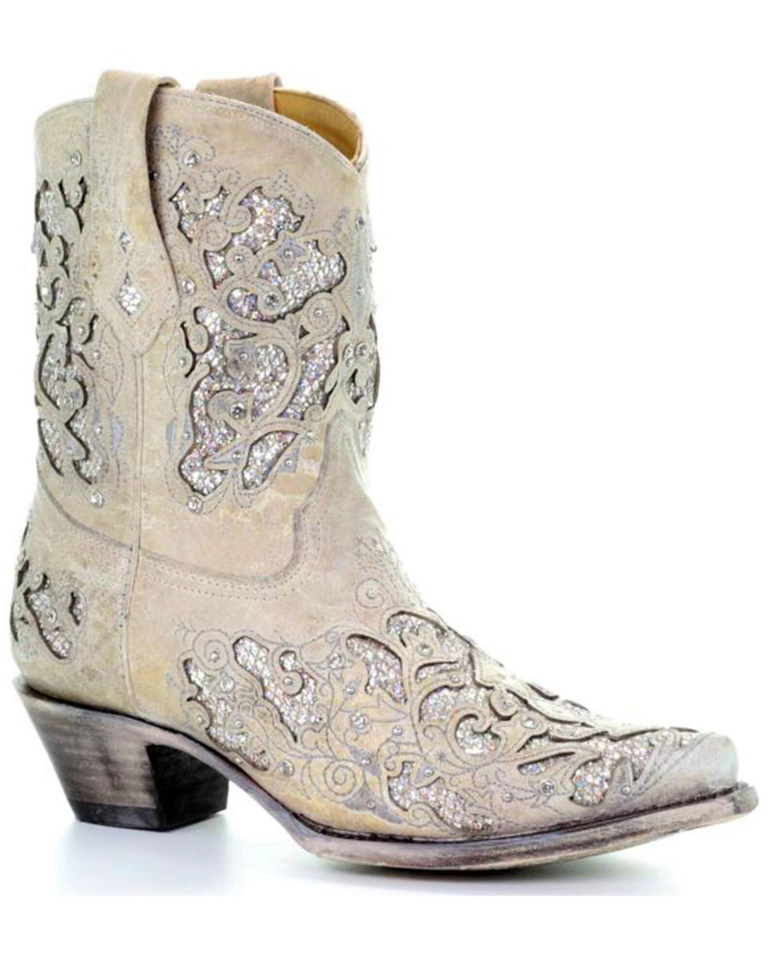 Corral Women's Metallic Glitter Inlay & Crystal Boots - Snip Toe 1 Corral Women's Metallic Glitter Inlay & Crystal Boots - Snip Toe