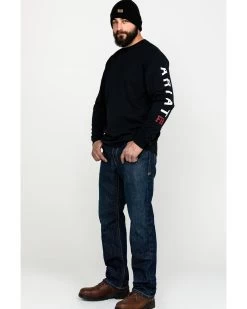 Ariat Men's FR Roughneck Skull Logo Crew Long Sleeve Work T-Shirt  -Western Chic Shop 2000258817 001 P6