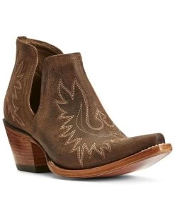 Ariat Women's Dixon Weathered Western Booties - Snip Toe