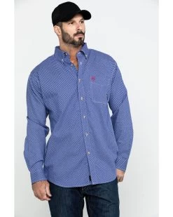Ariat Men's FR Cobalt Print Liberty Long Sleeve Work Shirt - Tall