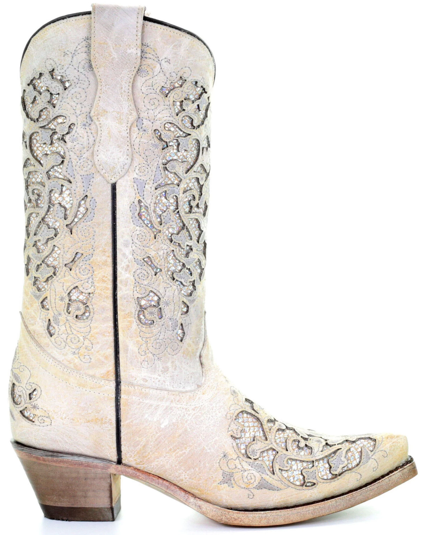 Corral Girls' Glitter Inlay Boots - Snip Toe 2 Corral Girls' Glitter Inlay Boots - Snip Toe - Image 2
