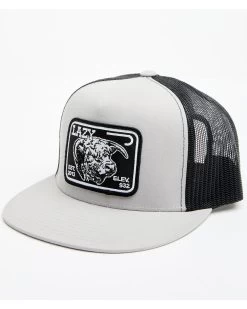 Lazy J Ranch Men's Black Elevation Cowhead Logo Patch Mesh-Back Ball Cap