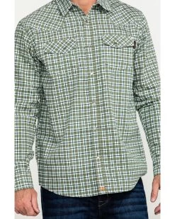 Cody James Men's FR Woven Plaid Print Long Sleeve Button Down Work Shirt  -Western Chic Shop 2000284553 300 P4