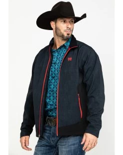 Cinch Men's Dark Gray Zip-Front Bonded Softshell Jacket  -Western Chic Shop 2000284633 020 P3