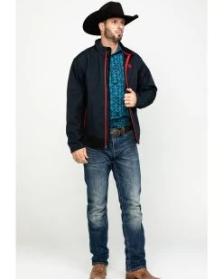 Cinch Men's Dark Gray Zip-Front Bonded Softshell Jacket  -Western Chic Shop 2000284633 020 P6