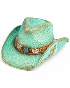 Shyanne Women's Cactus Flower Western Straw HatÂ