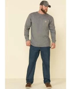 Carhartt Men's M-FR Midweight Signature Logo Long Sleeve Work Shirt -Western Chic Shop 2000294465 020 P3
