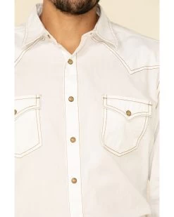 Wrangler Retro Premium Men's White Solid Long Sleeve Western Shirt  -Western Chic Shop 2000320789 100 P4