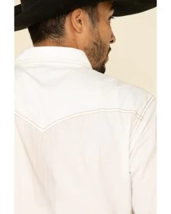 Wrangler Retro Premium Men's White Solid Long Sleeve Western Shirt  -Western Chic Shop 2000320789 100 P5