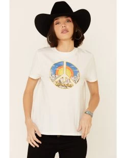 Wrangler Modern Women's Vintage Peace Sign Logo Graphic Tee 