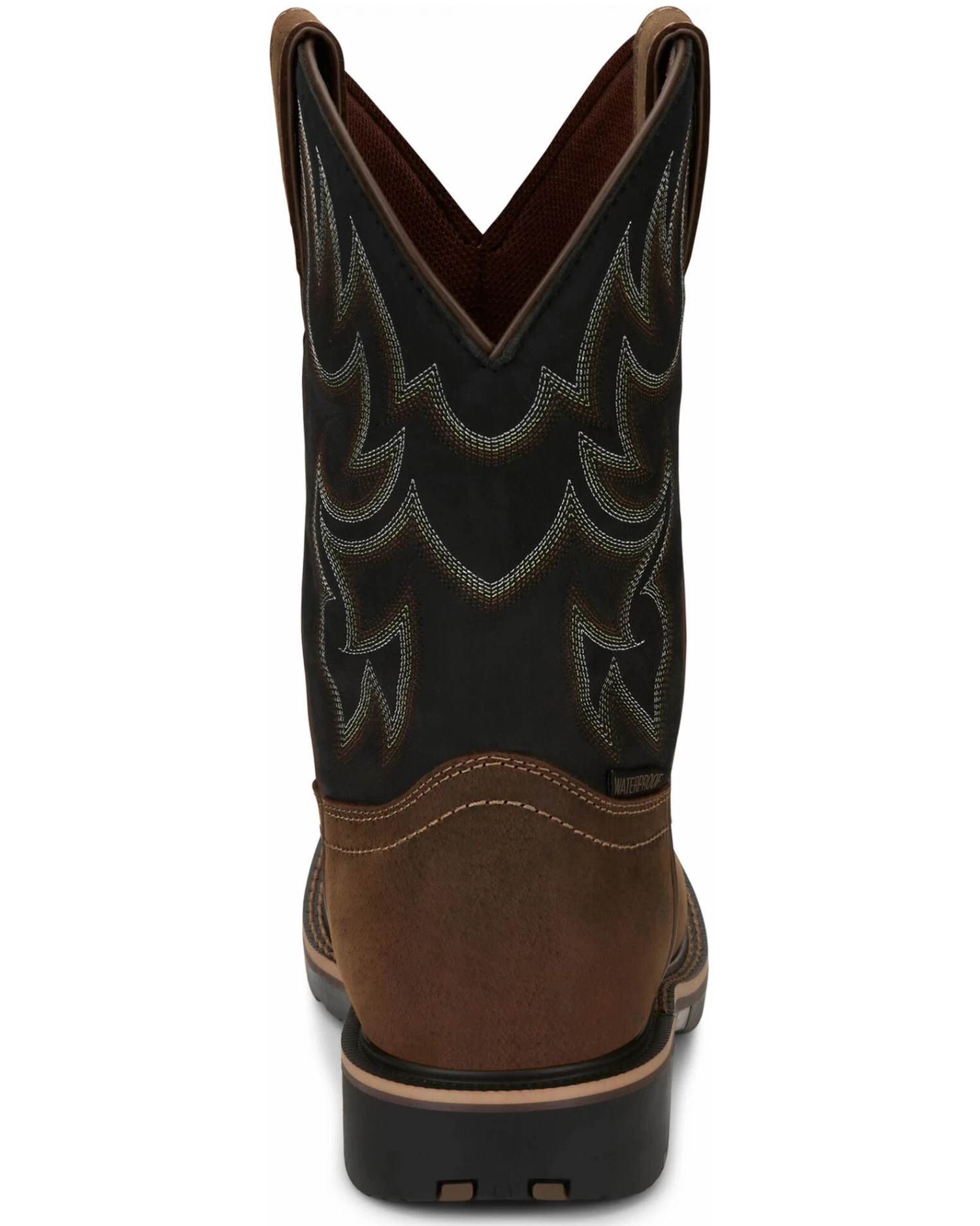Justin Men's Fireman Black Western Boots - Square Toe 4 Justin Men's Fireman Black Western Boots - Square Toe - Image 4