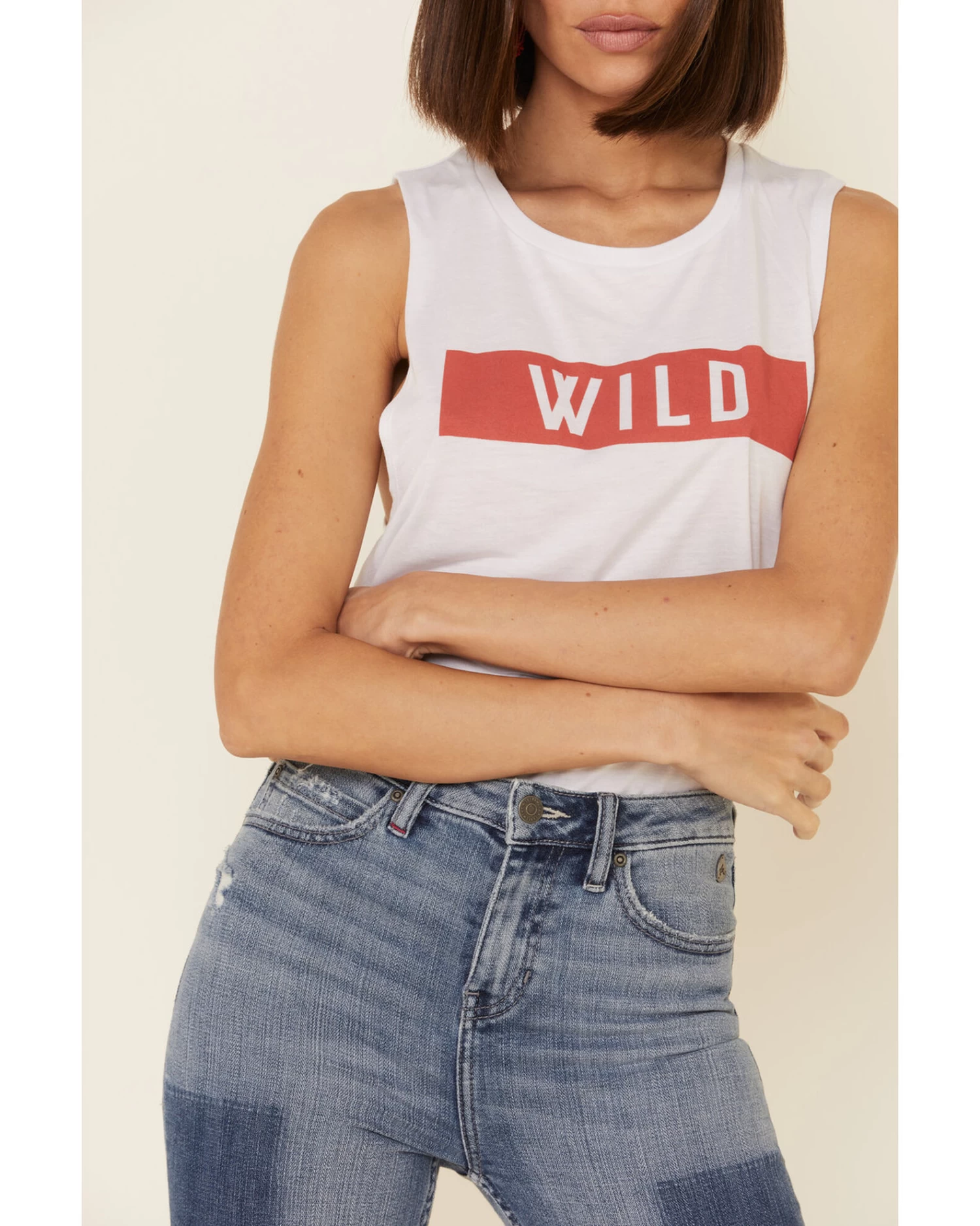 Wondery Women's Wild Bar Graphic Muscle Tank Top 3 Wondery Women's Wild Bar Graphic Muscle Tank Top - Image 3