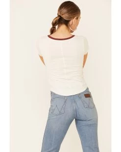 Shyanne Women's Off-White Horsing Around Graphic Short Sleeve Ringer Tee 7 Shyanne Women's Off-White Horsing Around Graphic Short Sleeve Ringer Tee -Western Chic Shop 2000338215 105 P4