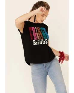 Shyanne Women's Fringe With Benefits Graphic Muscle Tee  -Western Chic Shop 2000338218 001 P3