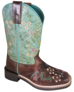 Smoky Mountain Little Girls' Wildflower Western Boots - Broad Square Toe
