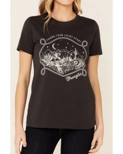Wrangler Women's Thank Your Lucky Stars Desert Graphic Short Sleeve Tee  -Western Chic Shop 2000340672 001 P5