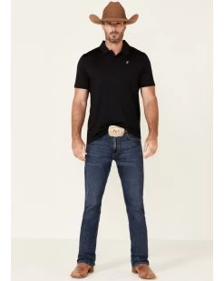 HOOey Men's Cowboy Golf Print The Weekender Short Sleeve Polo Shirt