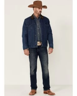 Cody James Men's Grand Teton 3.0 Sherpa-Lined Button-Front Denim Jacket  -Western Chic Shop 2000343282 402 P3