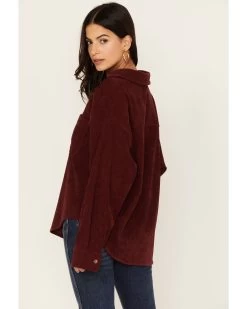 Wishlist Women's Solid Corduroy Oversized Long Sleeve Button Down Shirt  -Western Chic Shop 2000344149 640 P4