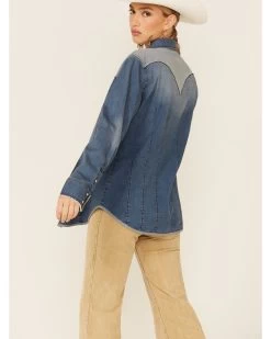 Tasha Polizzi Women's Flara Indigo Cactus Long Sleeve Shirt -Western Chic Shop 2000344731 400 P4