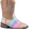 Roper Toddler Girls' Rainbow Glitter Western Boots - Square Toe