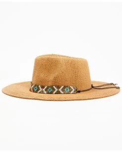 Nikki Beach Women's Beaded Trim Band Toyo Straw Rancher Hat  -Western Chic Shop 2000350384 200 P3