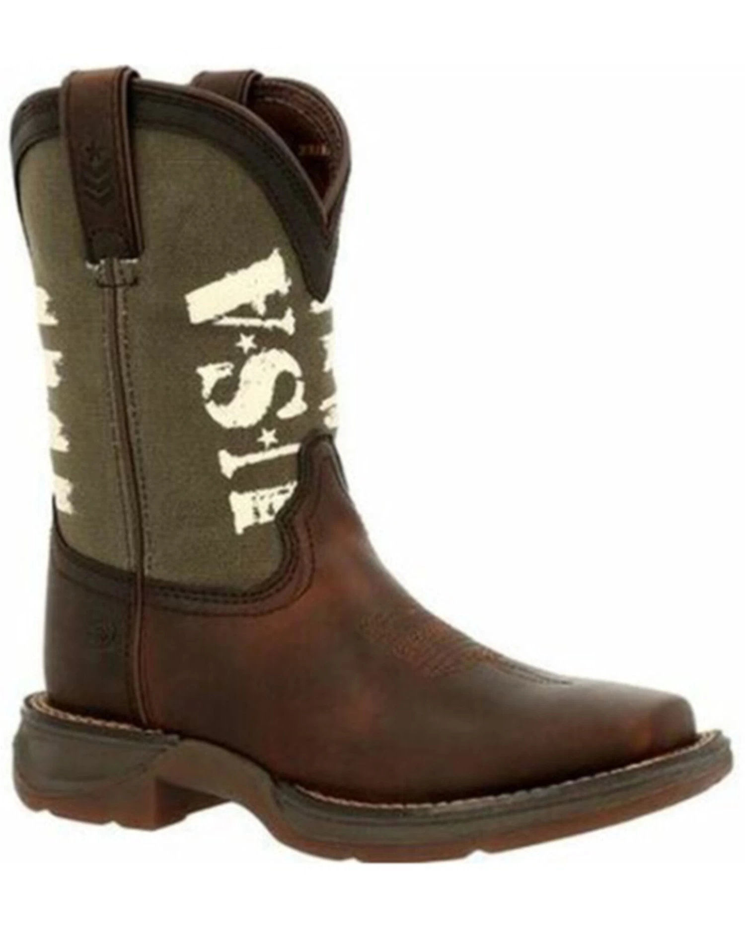 Durango Boys' Lil' Rebel USA Flag Western Boots - Broad Square Toe 1 Durango Boys' Lil' Rebel USA Flag Western Boots - Broad Square Toe