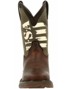 Durango Boys' Lil' Rebel USA Flag Western Boots - Broad Square Toe 10 Durango Boys' Lil' Rebel USA Flag Western Boots - Broad Square Toe -Western Chic Shop 2000355865 201 P4