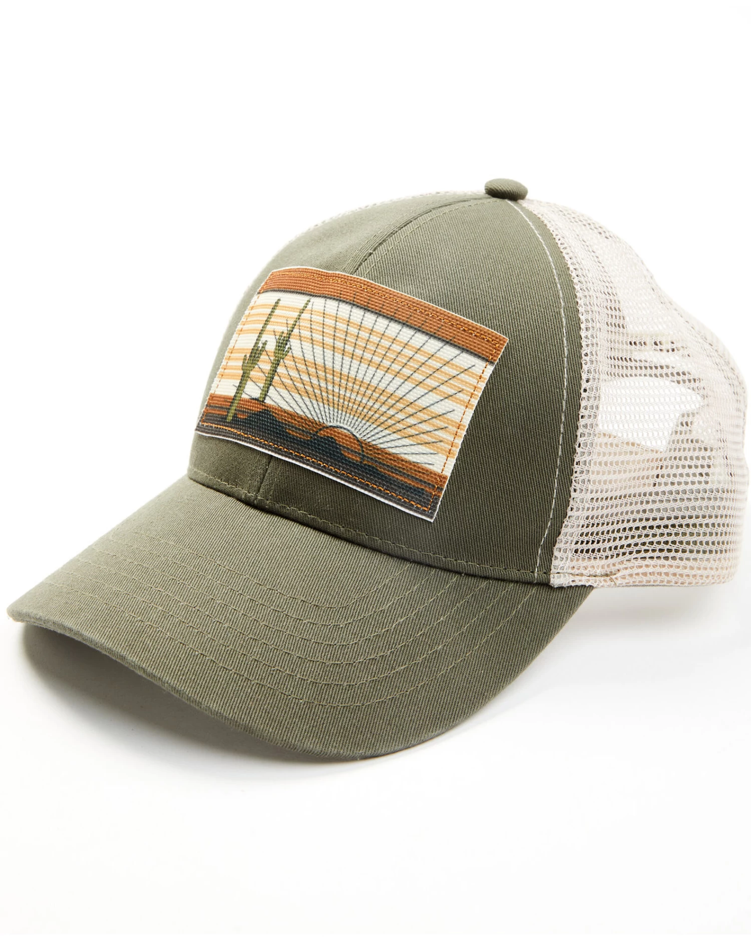 Cleo + Wolf Women's Stay Wild Cactus Sunset Patch Olive Ball Cap 1 Cleo + Wolf Women's Stay Wild Cactus Sunset Patch Olive Ball Cap